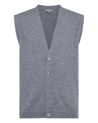 N.Peal Men's Sleeveless Cashmere Tank Top Ash Grey