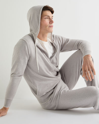N.Peal Men's Cotton Blend Hoodie Fumo Grey
