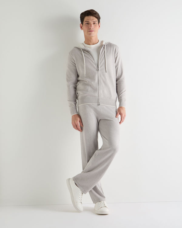 N.Peal Men's Cotton Blend Hoodie Fumo Grey