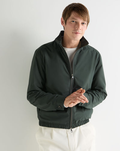 N.Peal Men's Microfibre Blouson Jacket Dark Green