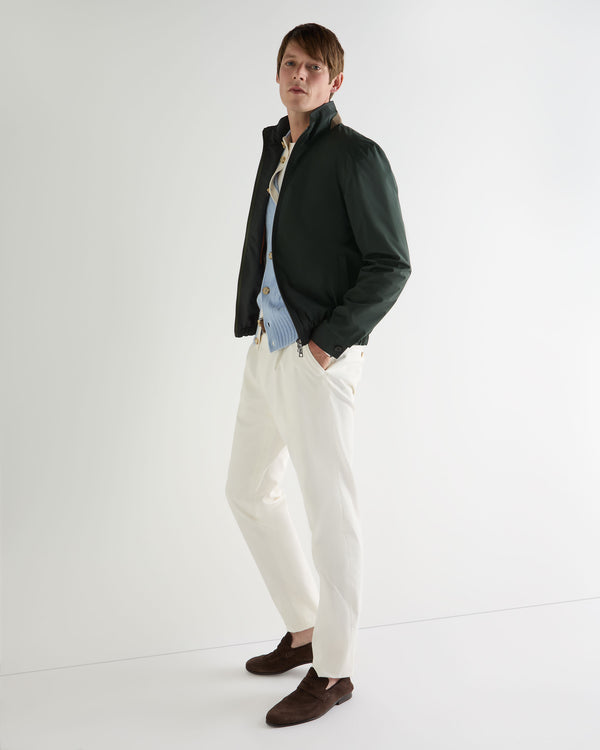 N.Peal Men's Microfibre Blouson Jacket Dark Green