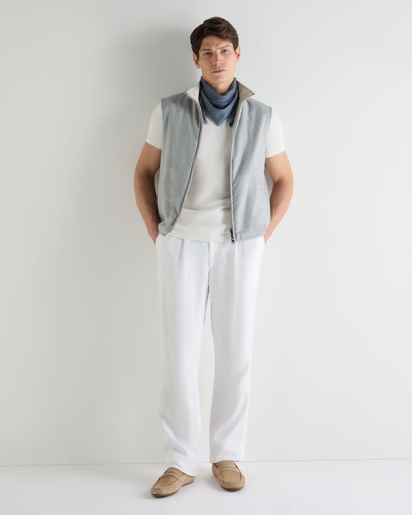 N.Peal Men's Reversible Gilet Beige Brown