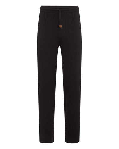 Men's Double Face Cotton Blend Trousers Black