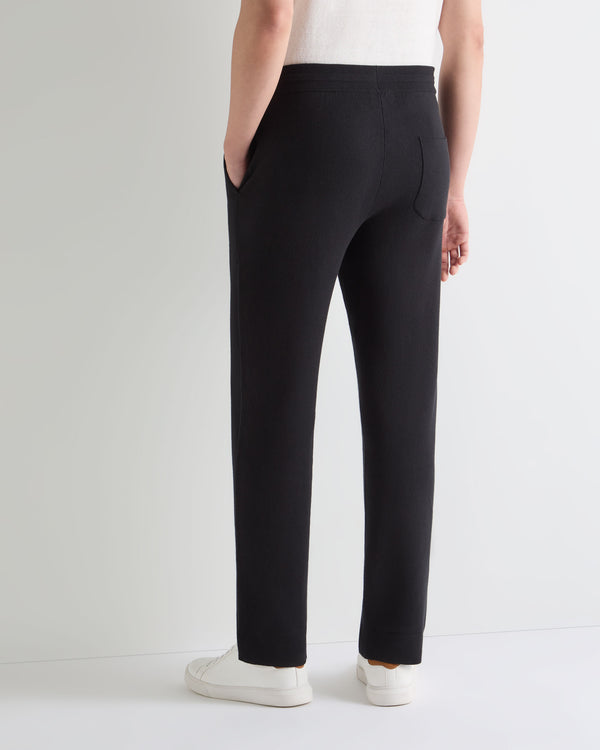 Men's Double Face Cotton Blend Trousers Black