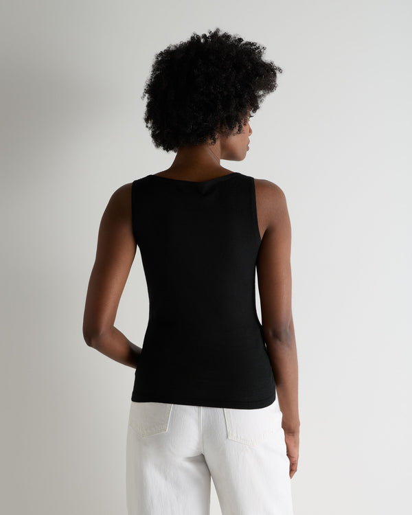 N.Peal Women's Ella Superfine Cashmere Shell Top Black