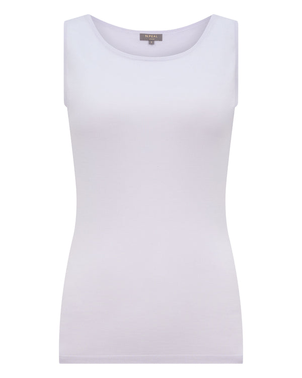 N.Peal Women's Ella Superfine Cashmere Shell Top Lavender Purple