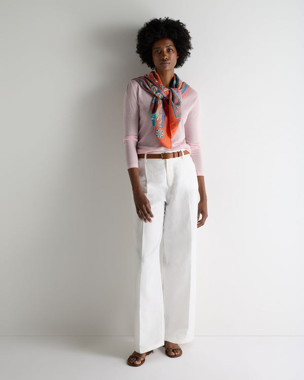 N.Peal Women's Imogen Superfine Cashmere V Neck Jumper Rosewater Pink