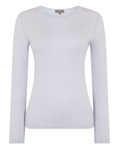 N.Peal Women's Eden Superfine Cashmere Round Neck Top Lavender Purple
