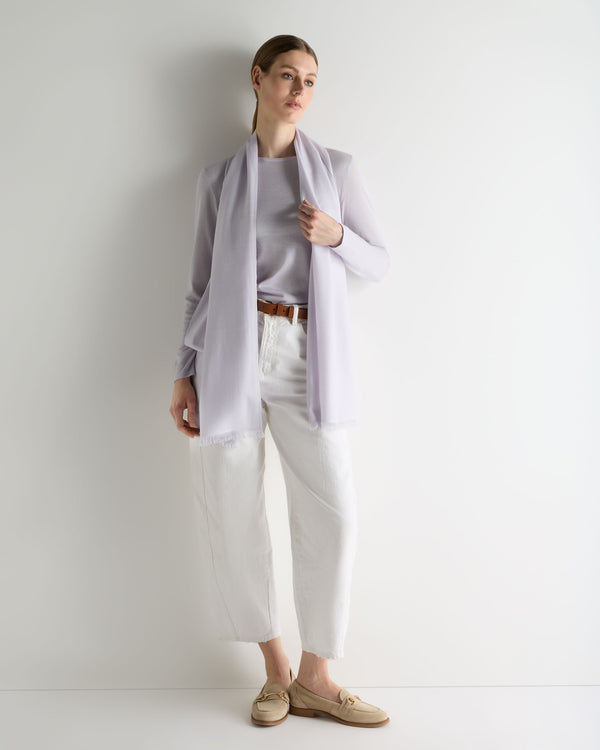 N.Peal Women's Eden Superfine Cashmere Round Neck Top Lavender Purple