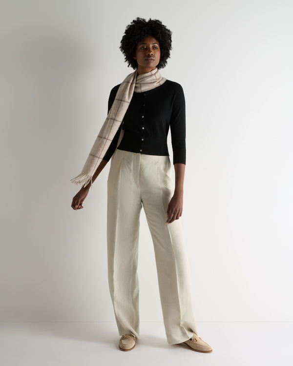 N.Peal Women's Darcie Superfine Cashmere Cropped Cardigan Black