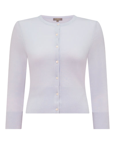 N.Peal Women's Darcie Superfine Cashmere Cropped Cardigan Lavender Purple