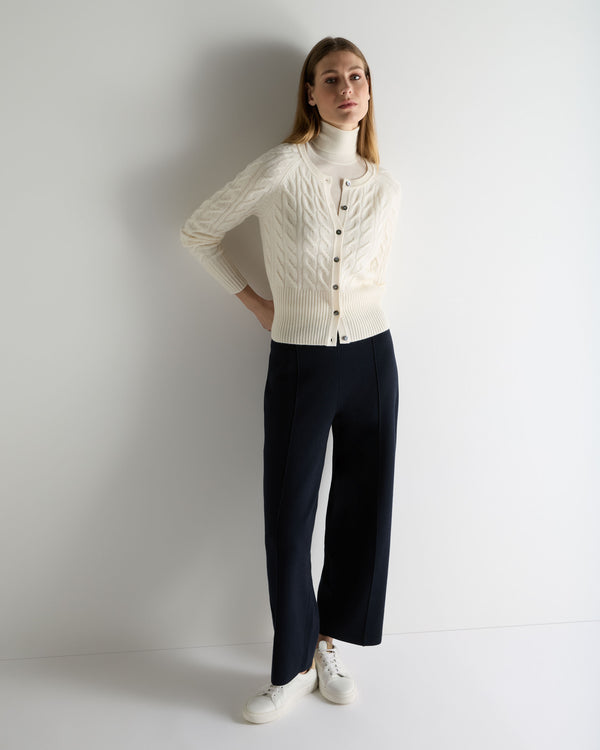 N.Peal Women's Margot Superfine Cashmere Roll Neck Jumper New Ivory White