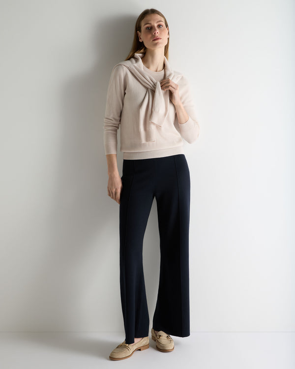 N.Peal Women's Evie Classic Round Neck Cashmere Jumper Dove Pink