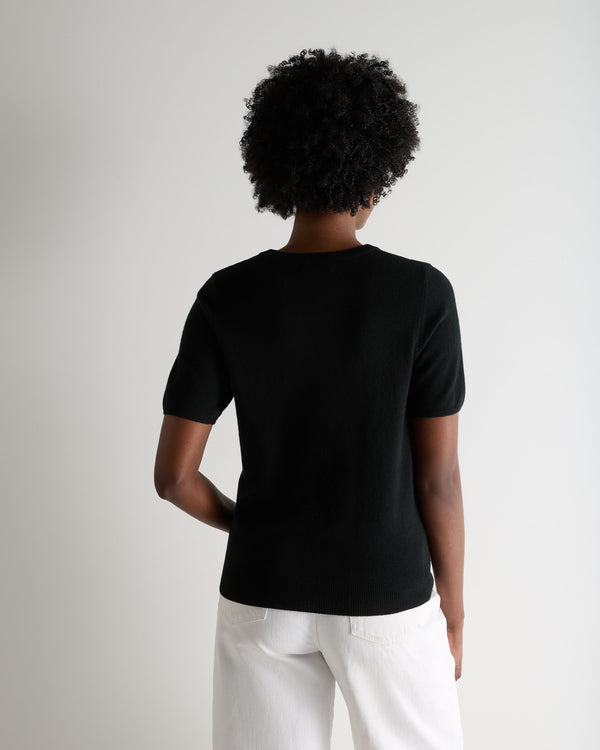 Women's Milly Classic Cashmere T-Shirt Black