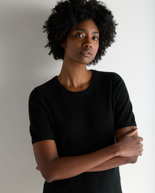 Women's Milly Classic Cashmere T-Shirt Black