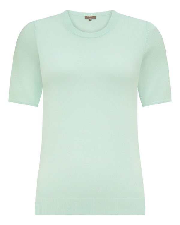 N.Peal Women's Milly Classic Cashmere T-Shirt Mint Green