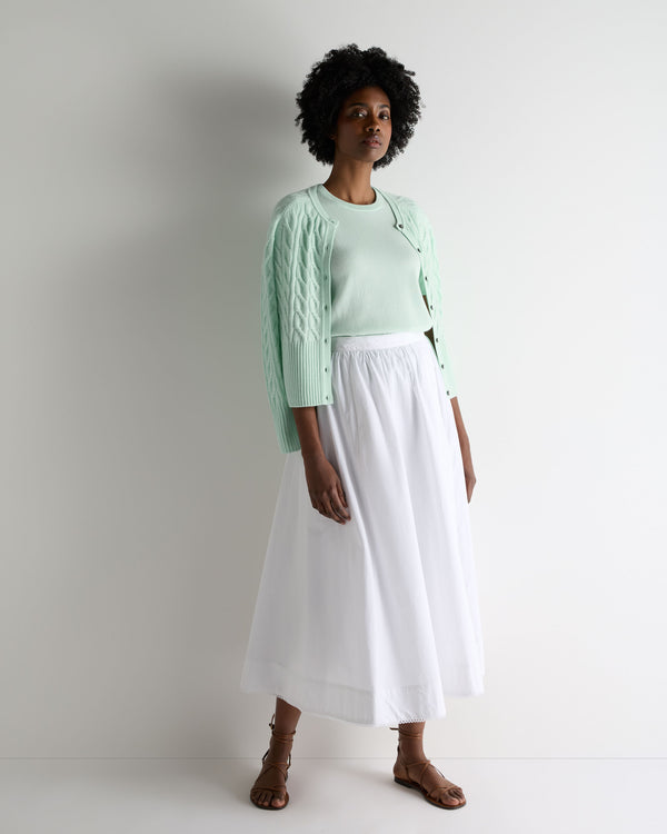 N.Peal Women's Milly Classic Cashmere T-Shirt Mint Green