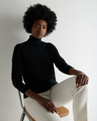 Women's Luna Roll Neck Cashmere Jumper Black