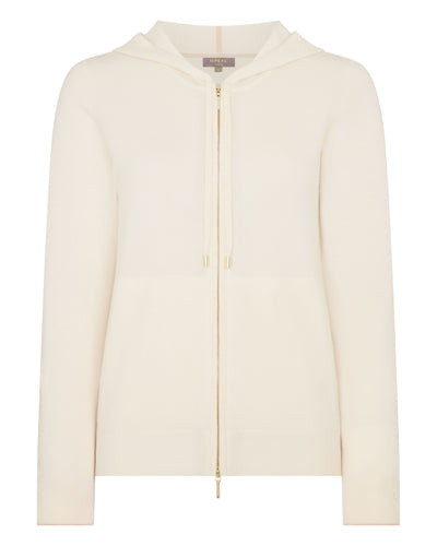 N.Peal Women's Ada Cashmere Hoodie New Ivory White
