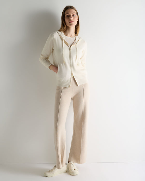 N.Peal Women's Ada Cashmere Hoodie New Ivory White