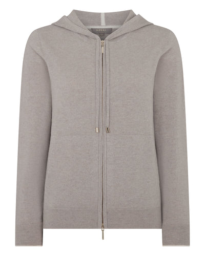 N.Peal Women's Ada Cashmere Hoodie Oat Grey