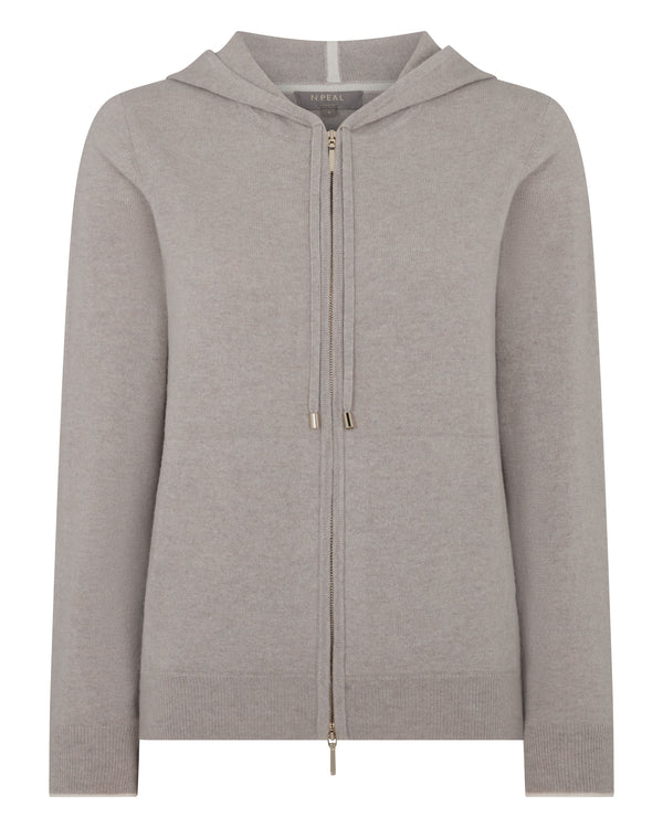 N.Peal Women's Ada Cashmere Hoodie Oat Grey