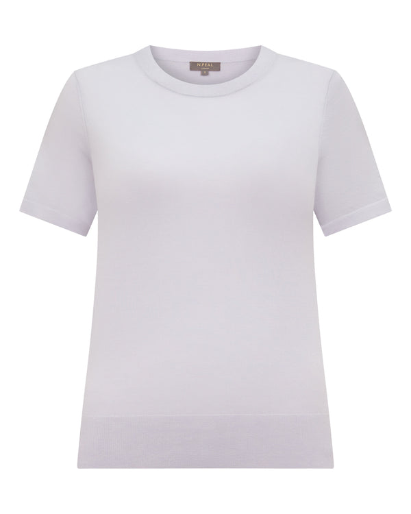 N.Peal Women's Isla Superfine Cashmere T-Shirt Lavender Purple