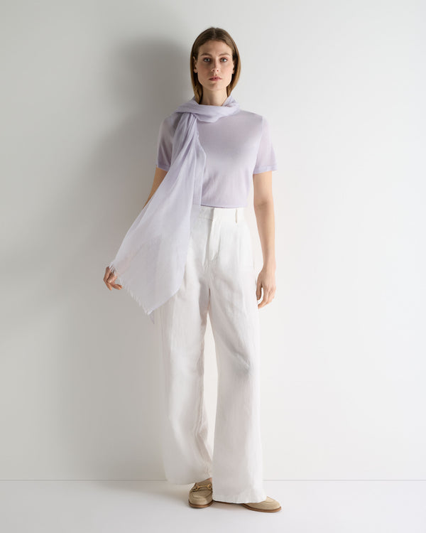 N.Peal Women's Isla Superfine Cashmere T-Shirt Lavender Purple