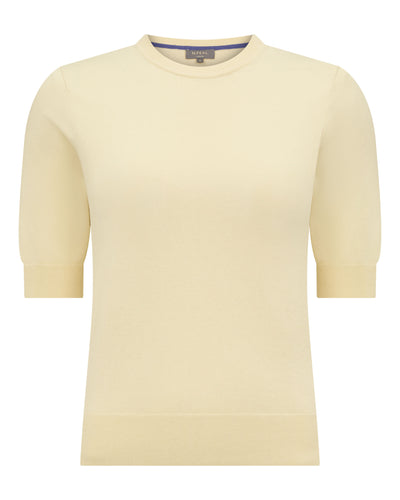 N.Peal Women's Cotton Cashmere T-Shirt Lemon Yellow