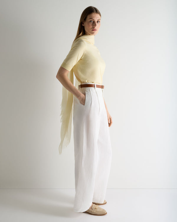 N.Peal Women's Cotton Cashmere T-Shirt Lemon Yellow