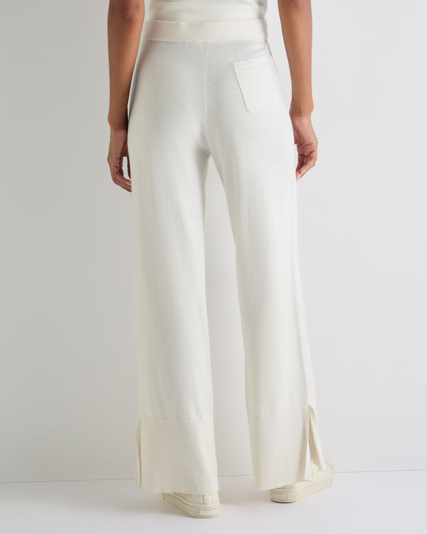 N.Peal Women's Cotton Cashmere Trouser New Ivory White