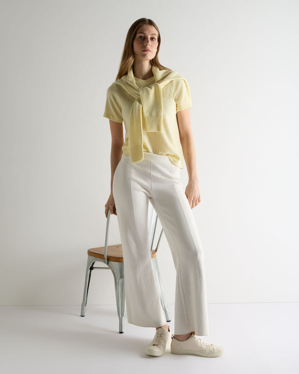 N.Peal Women's Lottie Cashmere T-Shirt Butter Yellow