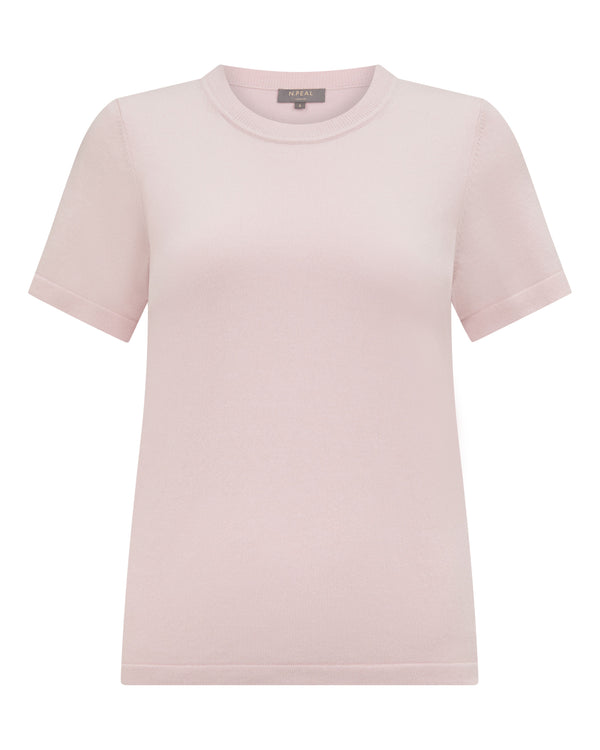 N.Peal Women's Lottie Cashmere T-Shirt Powder Pink