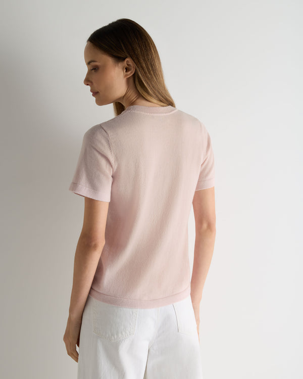 N.Peal Women's Lottie Cashmere T-Shirt Powder Pink