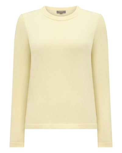 N.Peal Women's Hallie Round Neck Cashmere Jumper Butter Yellow