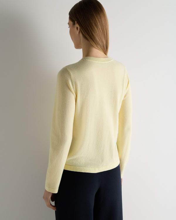 N.Peal Women's Hallie Round Neck Cashmere Jumper Butter Yellow