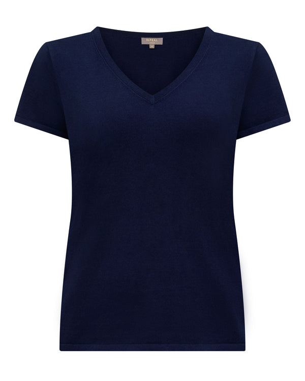 N.Peal Women's Selene Linen Blend Top Deep French Blue