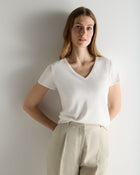 Women's Selene Linen Blend Top White
