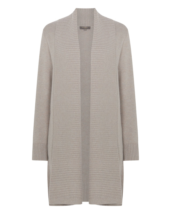 N.Peal Women's Abbey Cashmere Cardigan Oat Grey