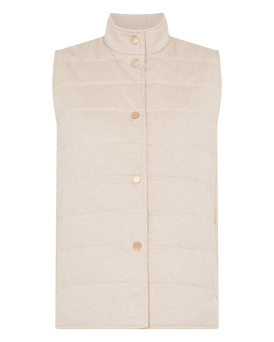 N.Peal Women's Button Through Quilted Gilet Sandstone Brown