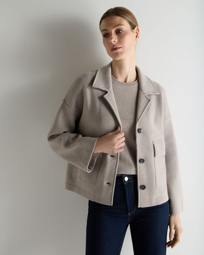 N.Peal Women's Safari Milano Cashmere Jacket Oat Grey