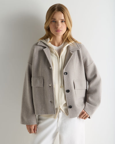 N.Peal Women's Safari Milano Cashmere Jacket Oat Grey