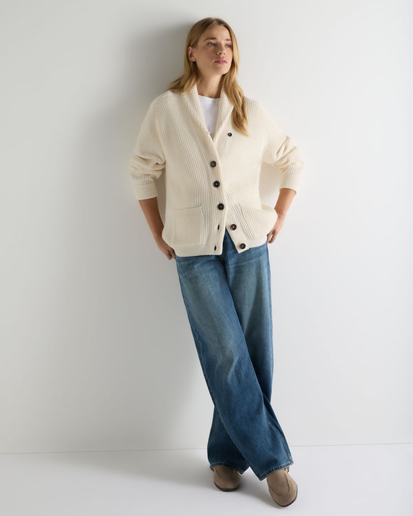 N.Peal Women's Kensington Cashmere Cardigan New Ivory White