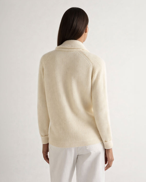 Women's Kensington Cashmere Cardigan New Ivory White