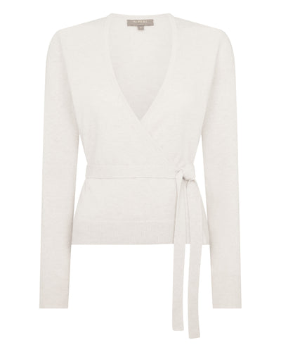 N.Peal Women's Arabella Wrap Cashmere Cardigan New Ivory White