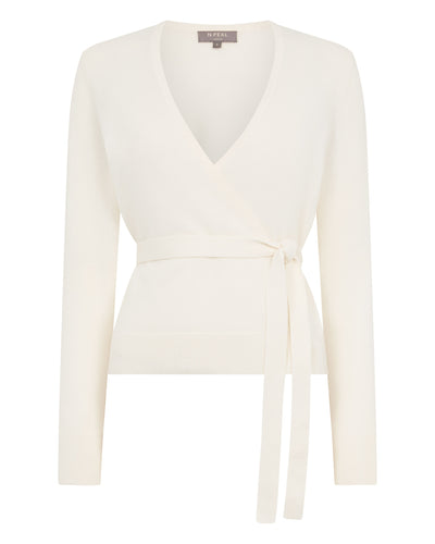 N.Peal Women's Arabella Wrap Cashmere Cardigan New Ivory White