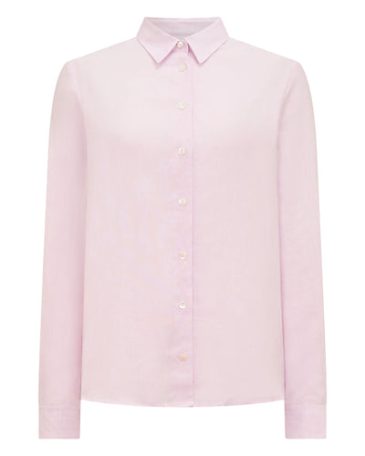 N.Peal Women's Rochelle Linen Shirt Rose Pink
