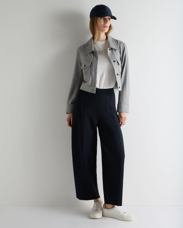 N.Peal Women's Woven Cashmere Cropped Jacket Grey