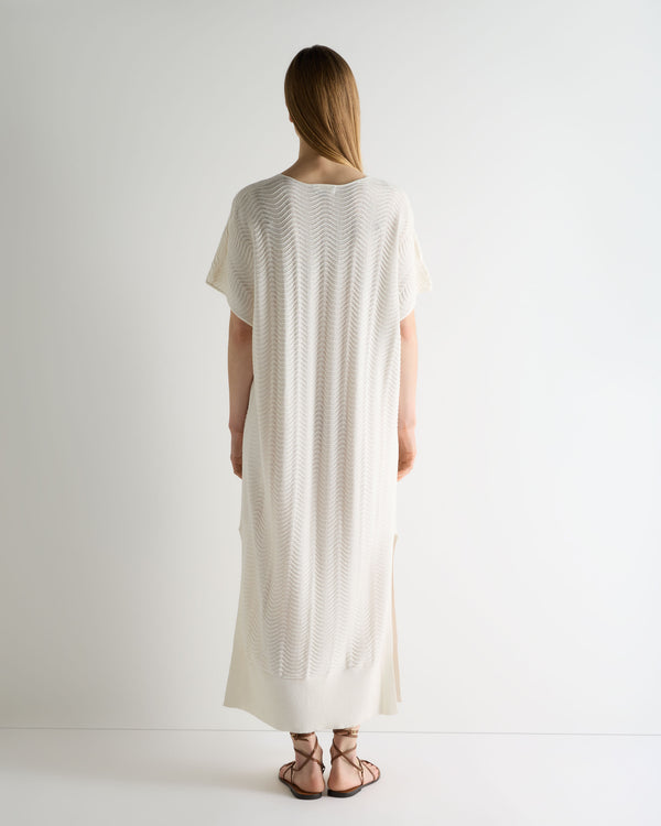 N.Peal Women's Waverly Cotton Blend Dress New Ivory White