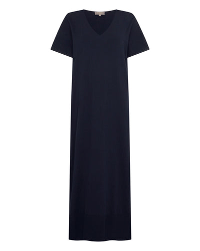 N.Peal Women's Relaxed Jersey Dress Navy Blue